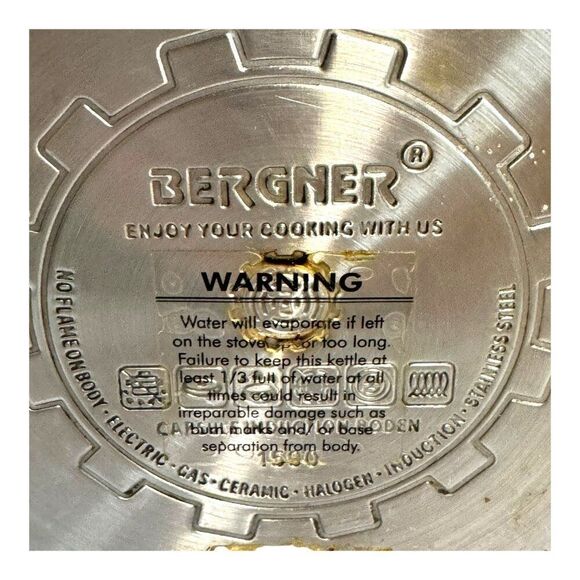 Bergner Cobalt Blue Stainless MCM Steel Whistling Tea Kettle Pot 2.5 Quart SEE - Picture 4 of 9